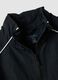Black zip-up jacket with contrasting piping and high neck for girls_2