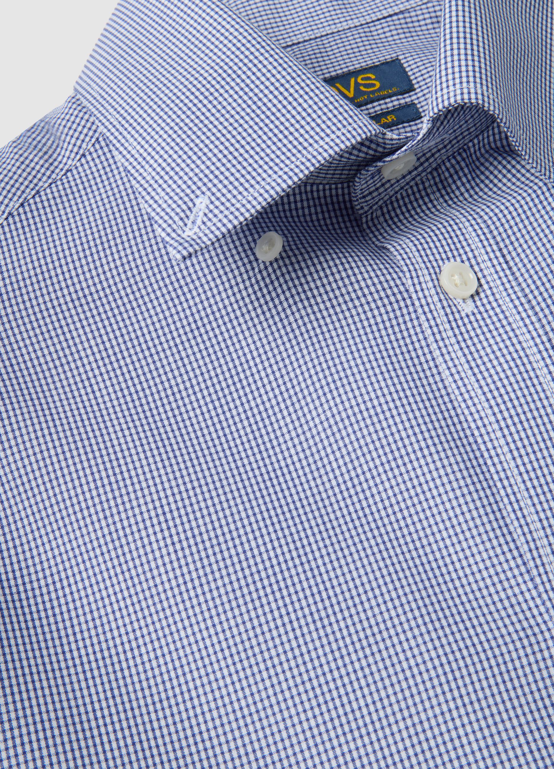 Multicolour regular fit check cotton blend shirt, easy iron