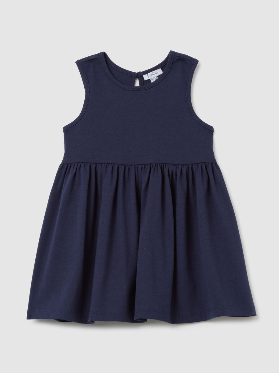 Girls&rsquo; blue 100% cotton dress with regular fit_0