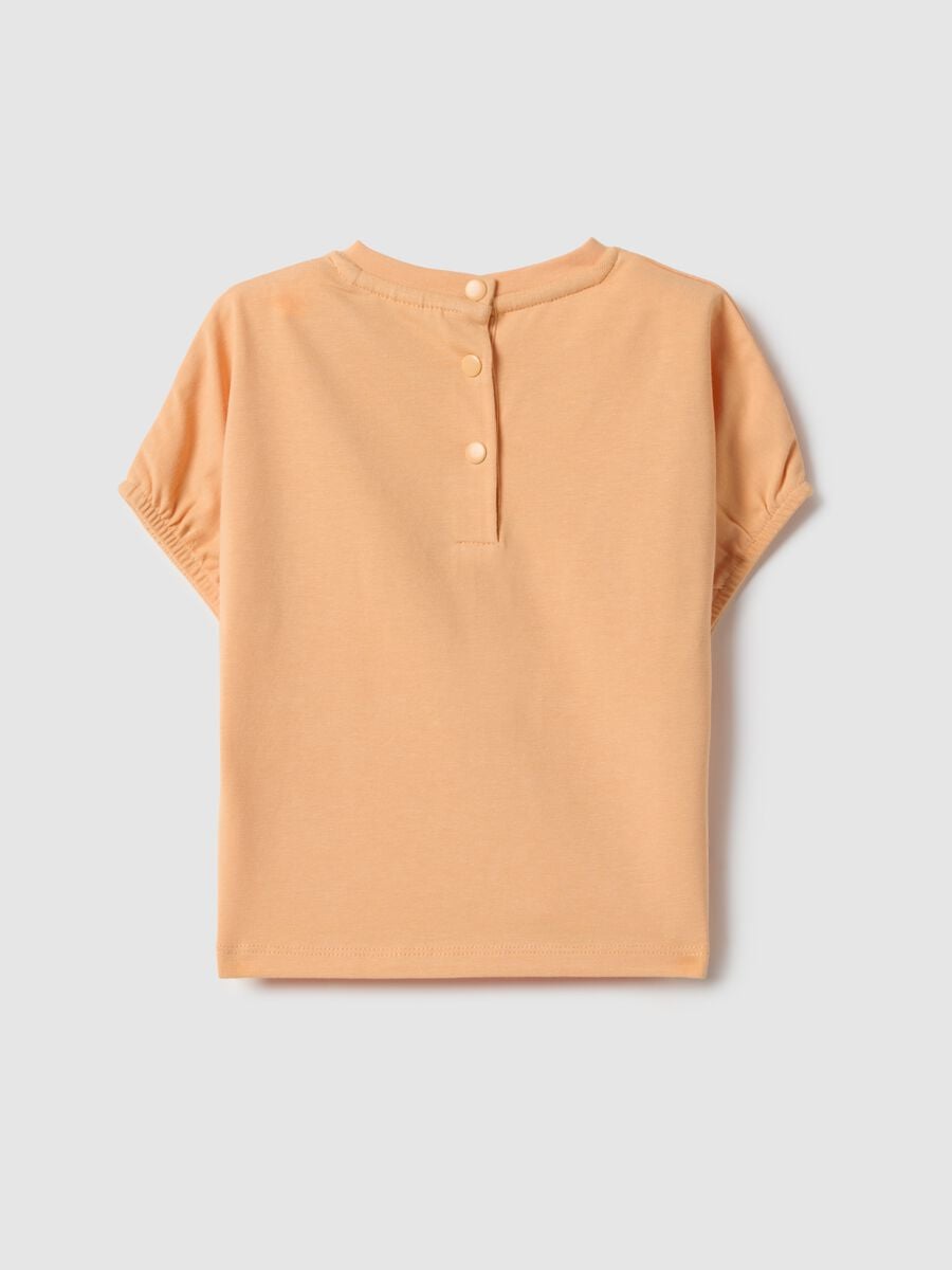 T-shirt in misto cotone arancione da bimba regular fit con ricamo_1