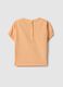 Orange cotton blend girl's regular fit t-shirt with embroidery_1