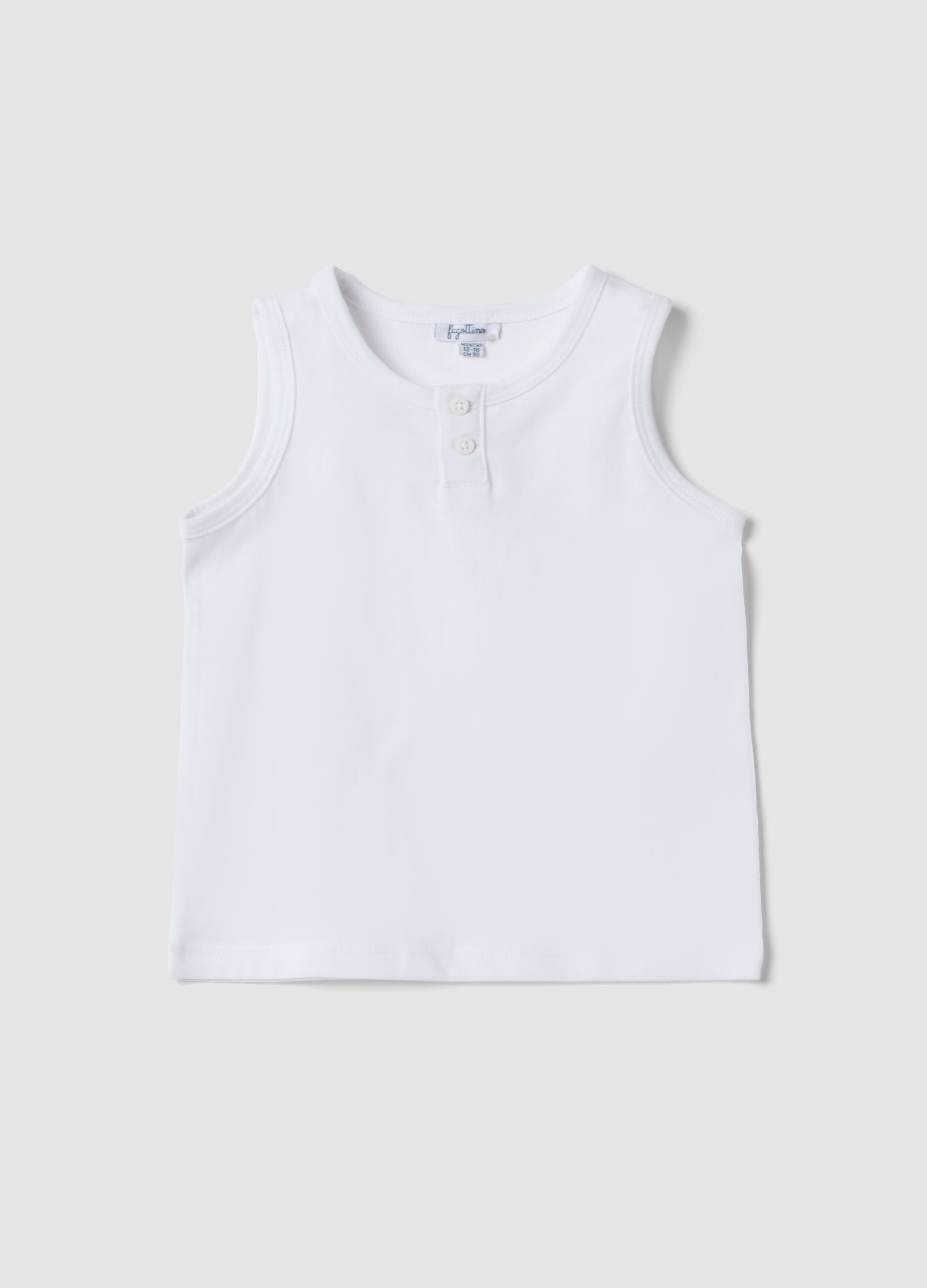 White pure cotton vest top