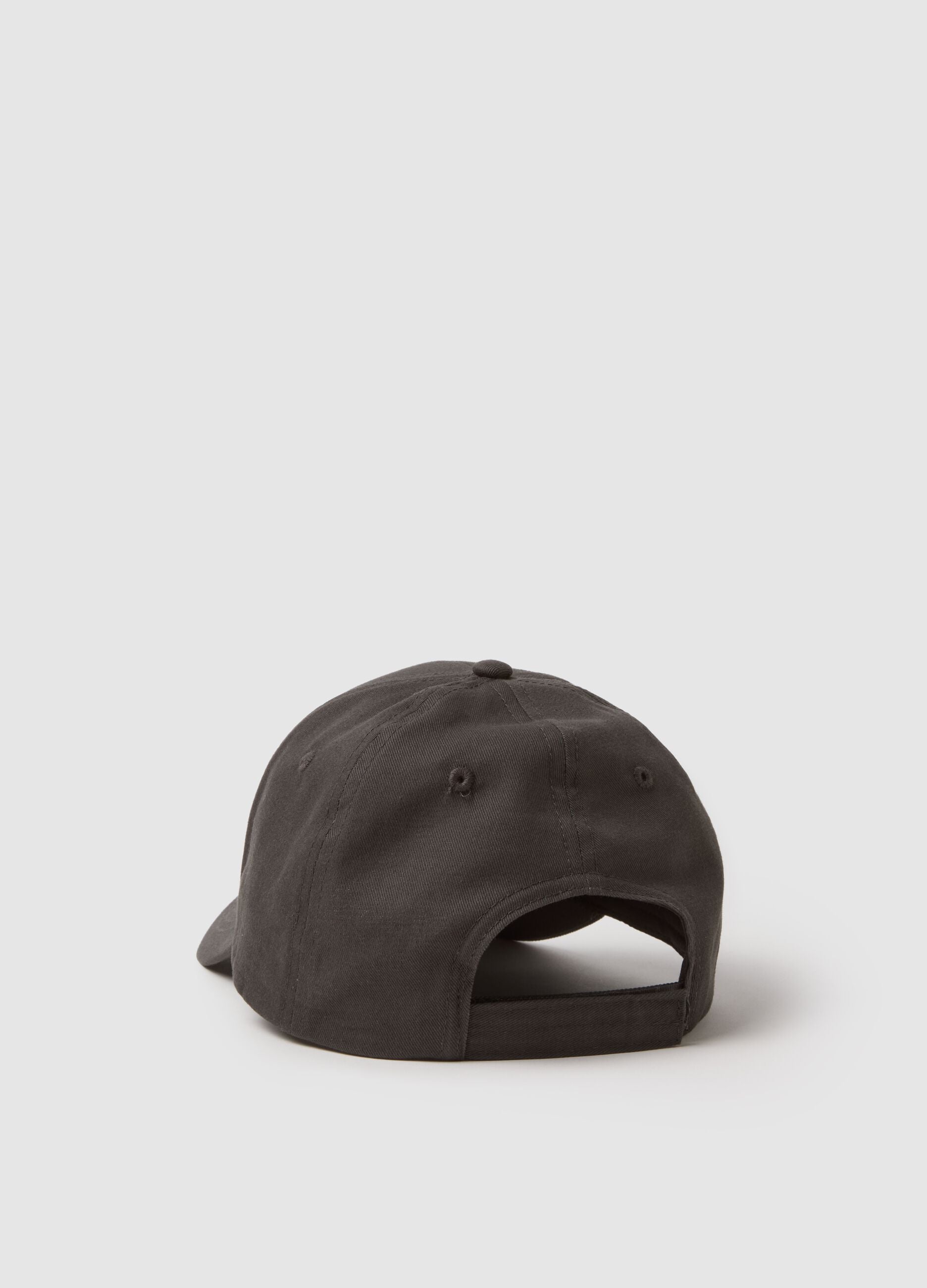 Black pure cotton baseball cap, regular fit