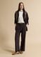 Brown flared formal trousers in stretch viscose_0