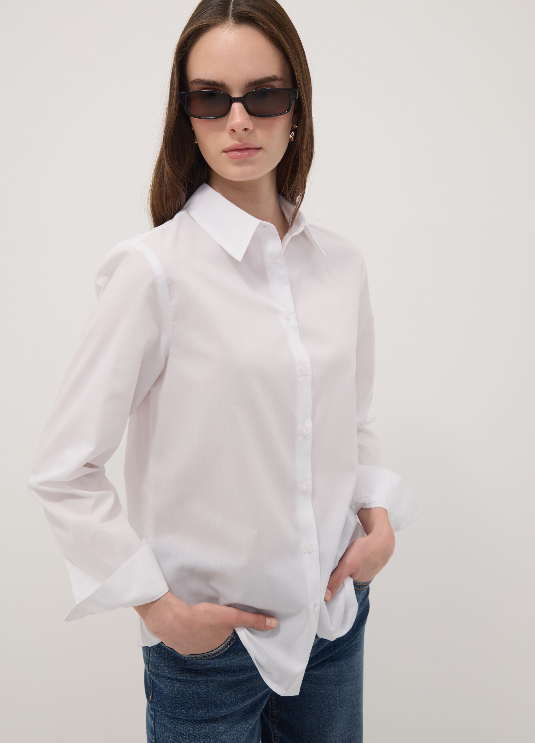 Camicia bianca a maniche lunghe slim fit