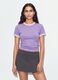 Purple fitted stretch cotton T-shirt with contrast trims_1