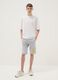 Grey pure cotton shorts with elasticated waist_0