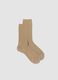 Beige long socks in stretch viscose_0