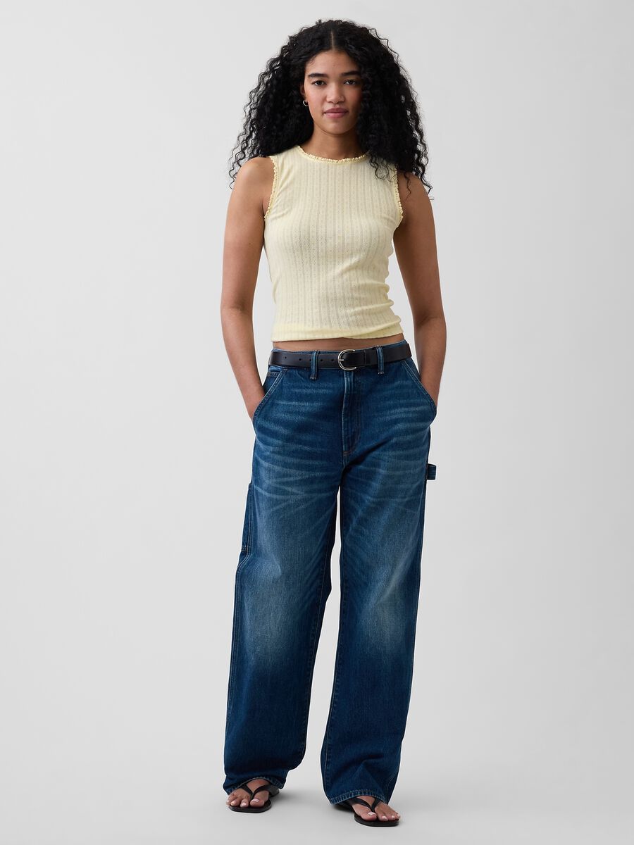 Ribbed cotton-blend tank top_2