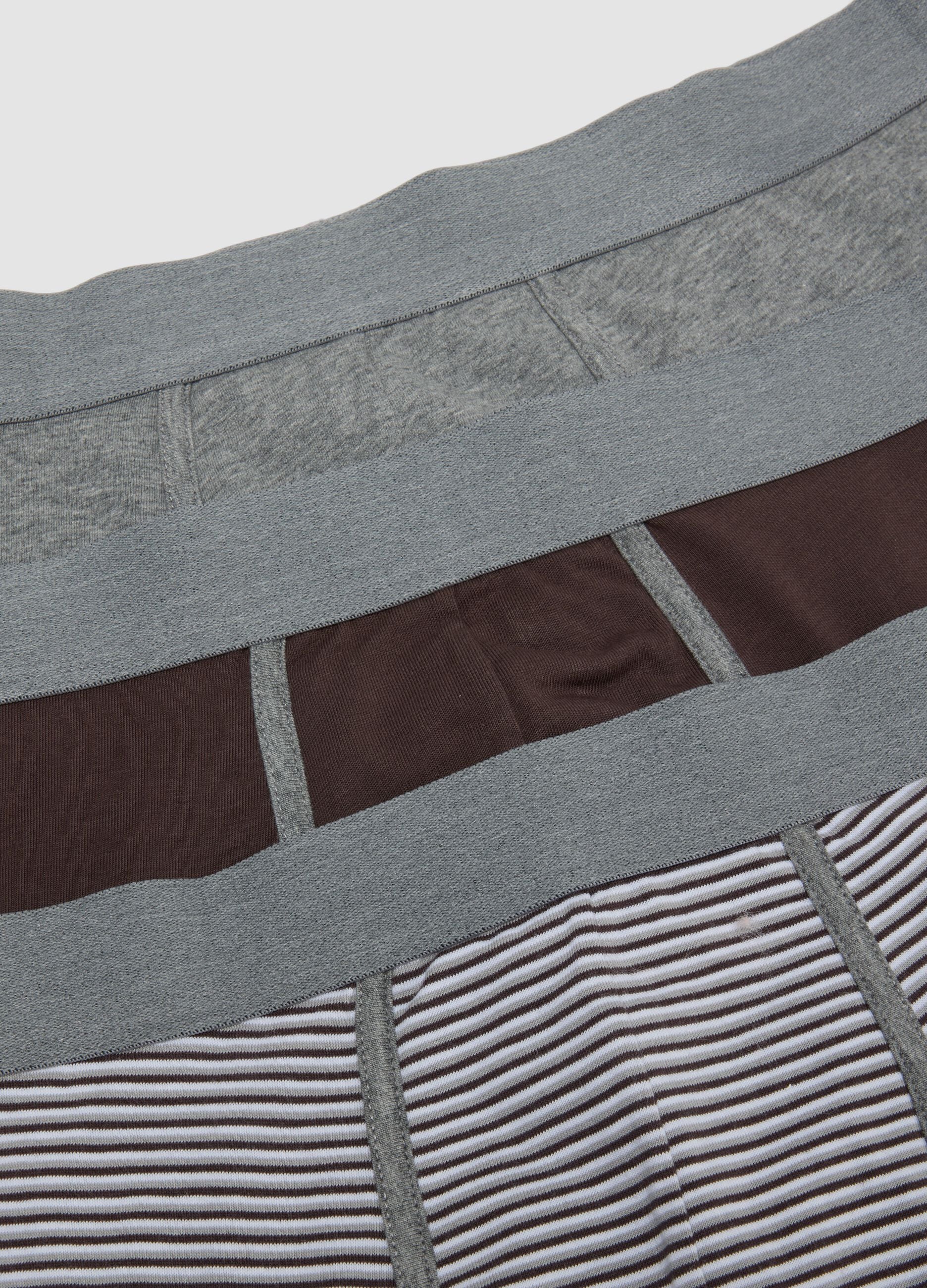 Three-pack of multicolour striped stretch organic cotton boxers
