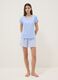 Sky blue regular fit short pyjamas in pure cotton_0