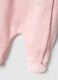 Pink newborn romper in cotton blend with snap closure and embroidery_3