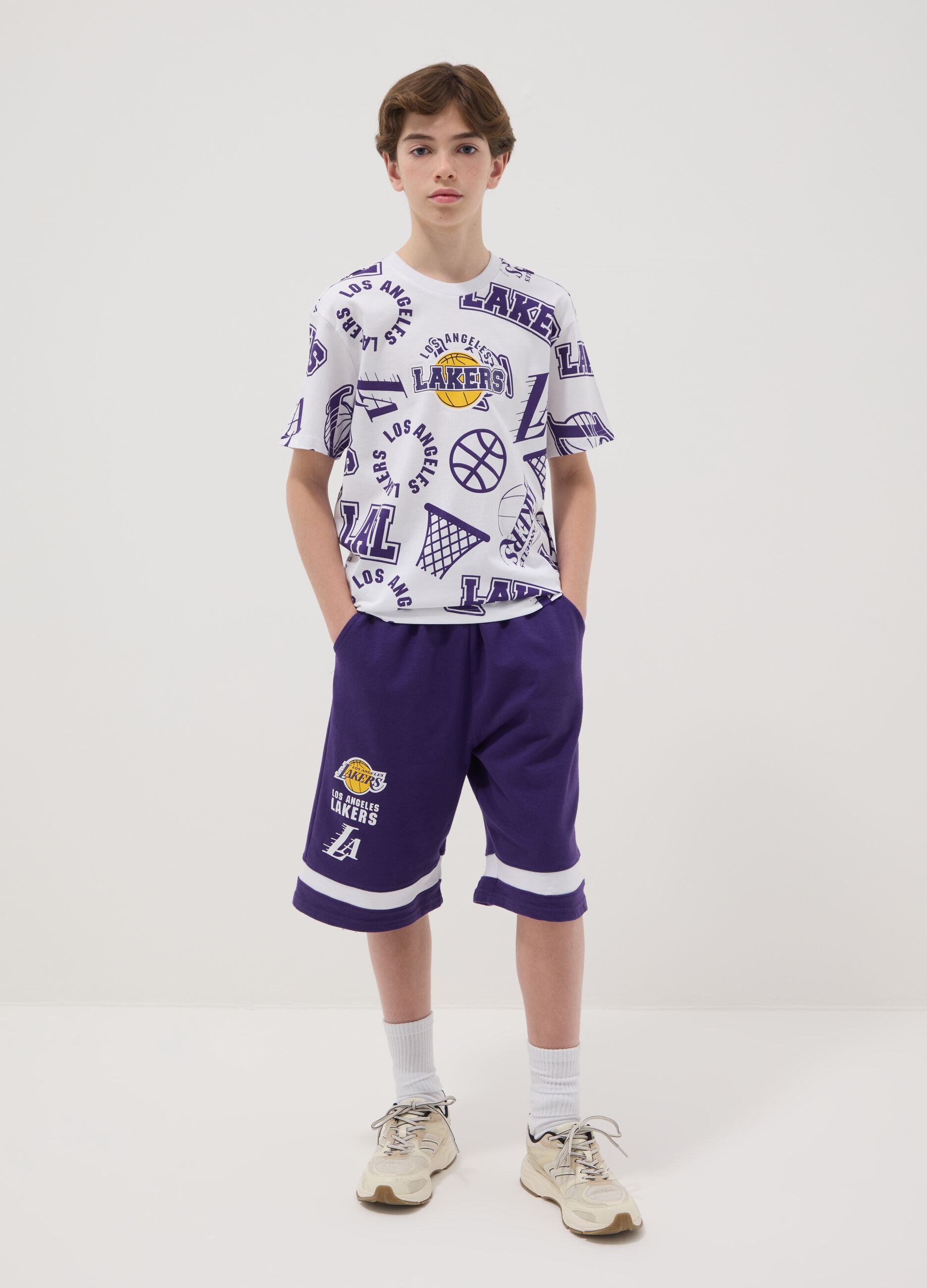 Oversized multicoloured pure cotton set for boys - Lakers