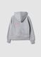 Grey cotton-blend hoodie for girls, regular fit_5