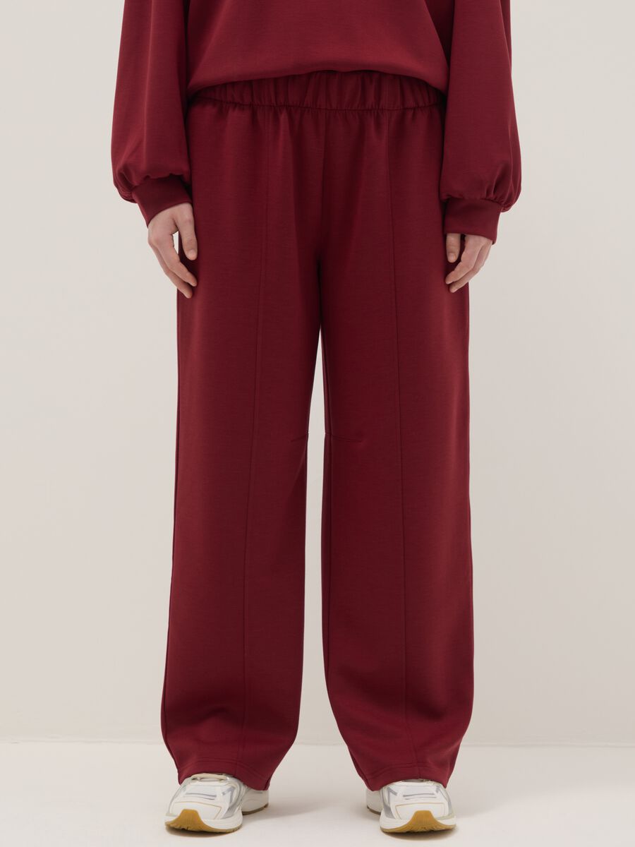Red relaxed-fit stretch viscose trousers_1