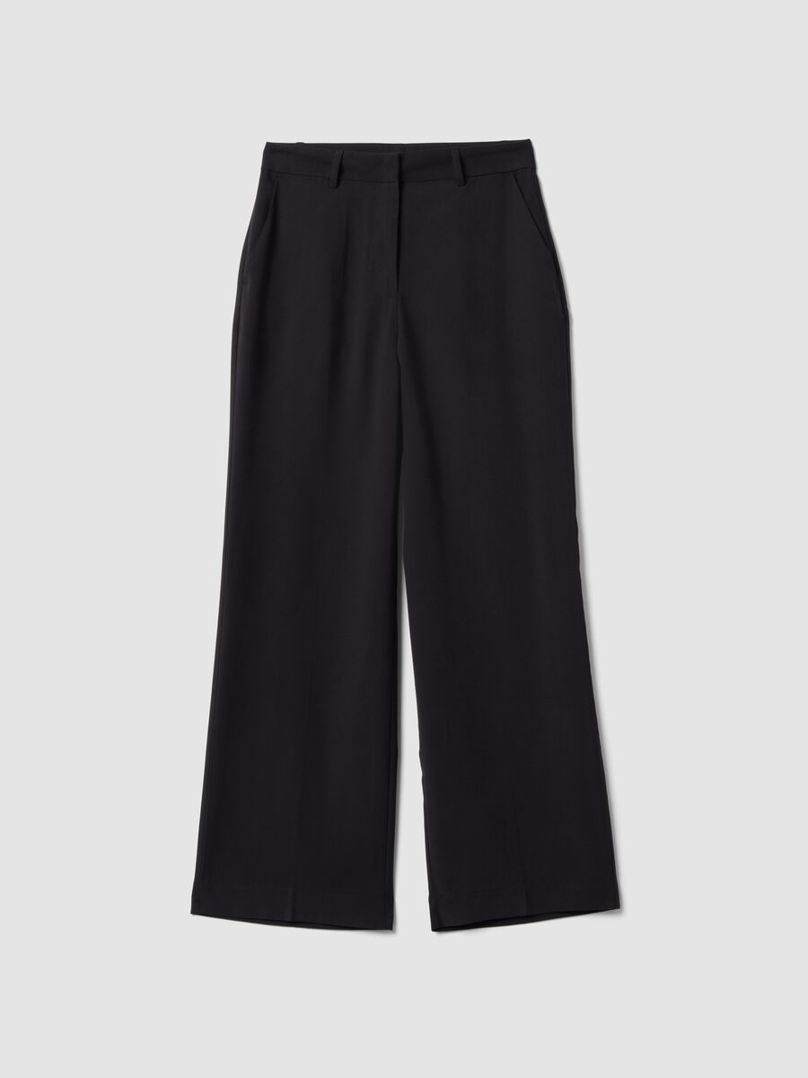 Black viscose-blend straight-leg trousers_4