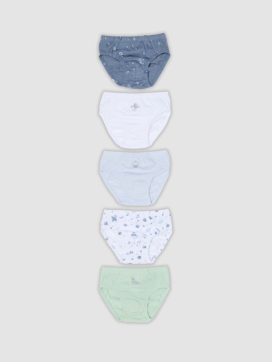 Pack of five multicolour organic cotton Toy Story graphic briefs_0