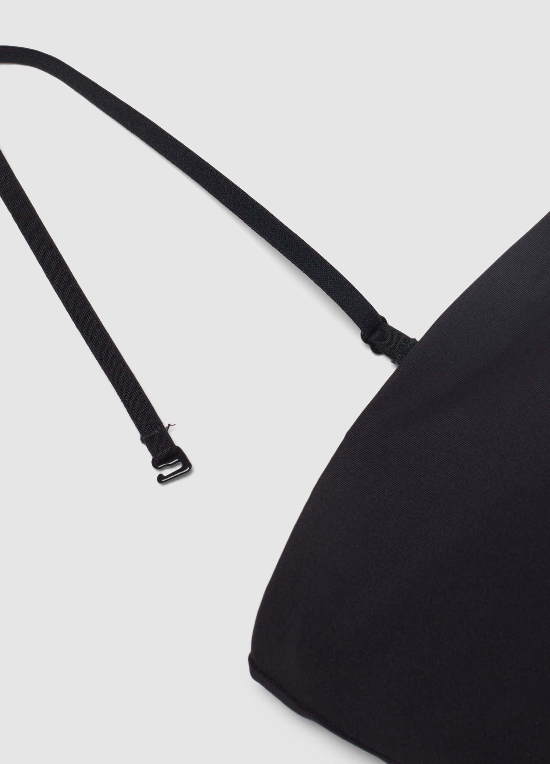 Black vest regular fit with square neckline