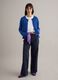 Blue regular fit pure cotton cardigan with buttons_1