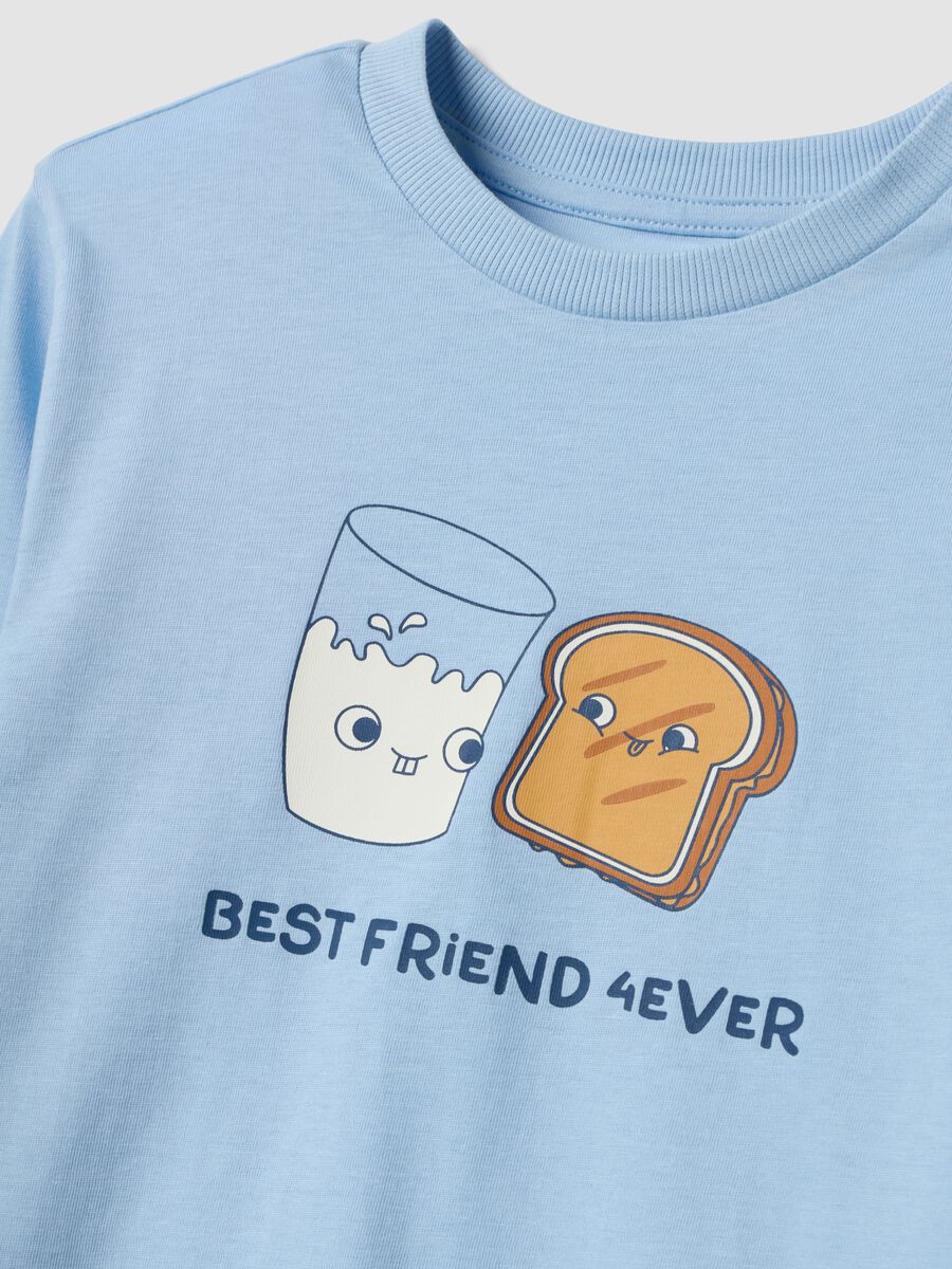 Light blue organic cotton pyjamas with "Best Friend 4 Ever" print_2