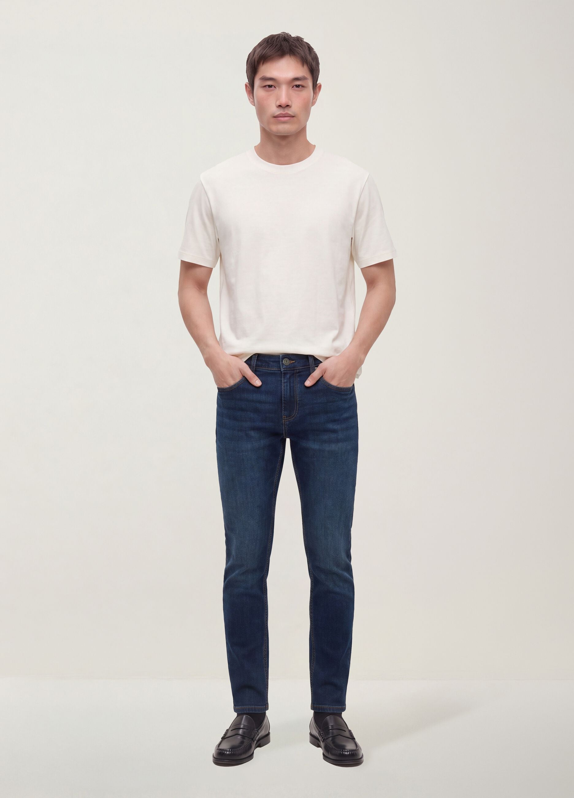 skinny-fit stretch cotton denim jeans