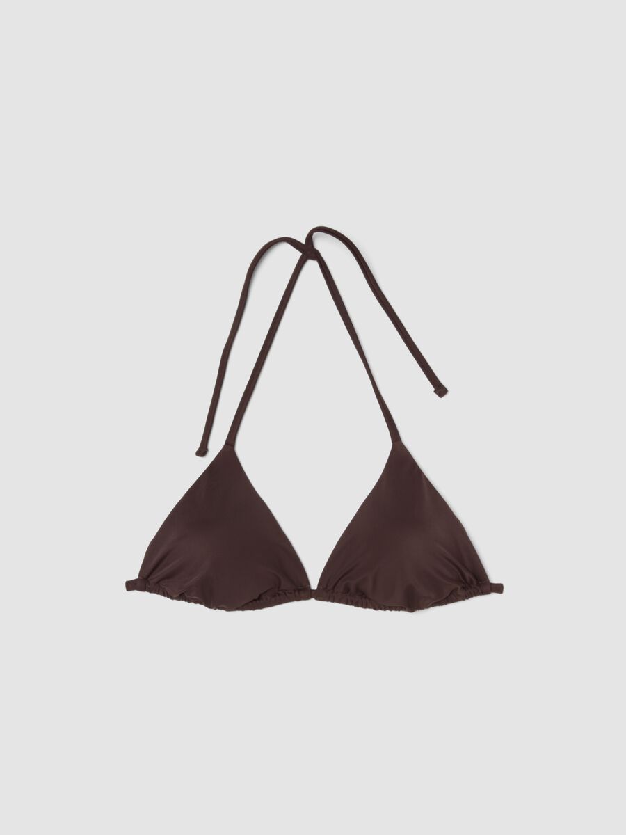 Top bikini a triangolo marrone in tessuto elasticizzato_4