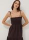 Long brown pure cotton kaftan with thin straps_1