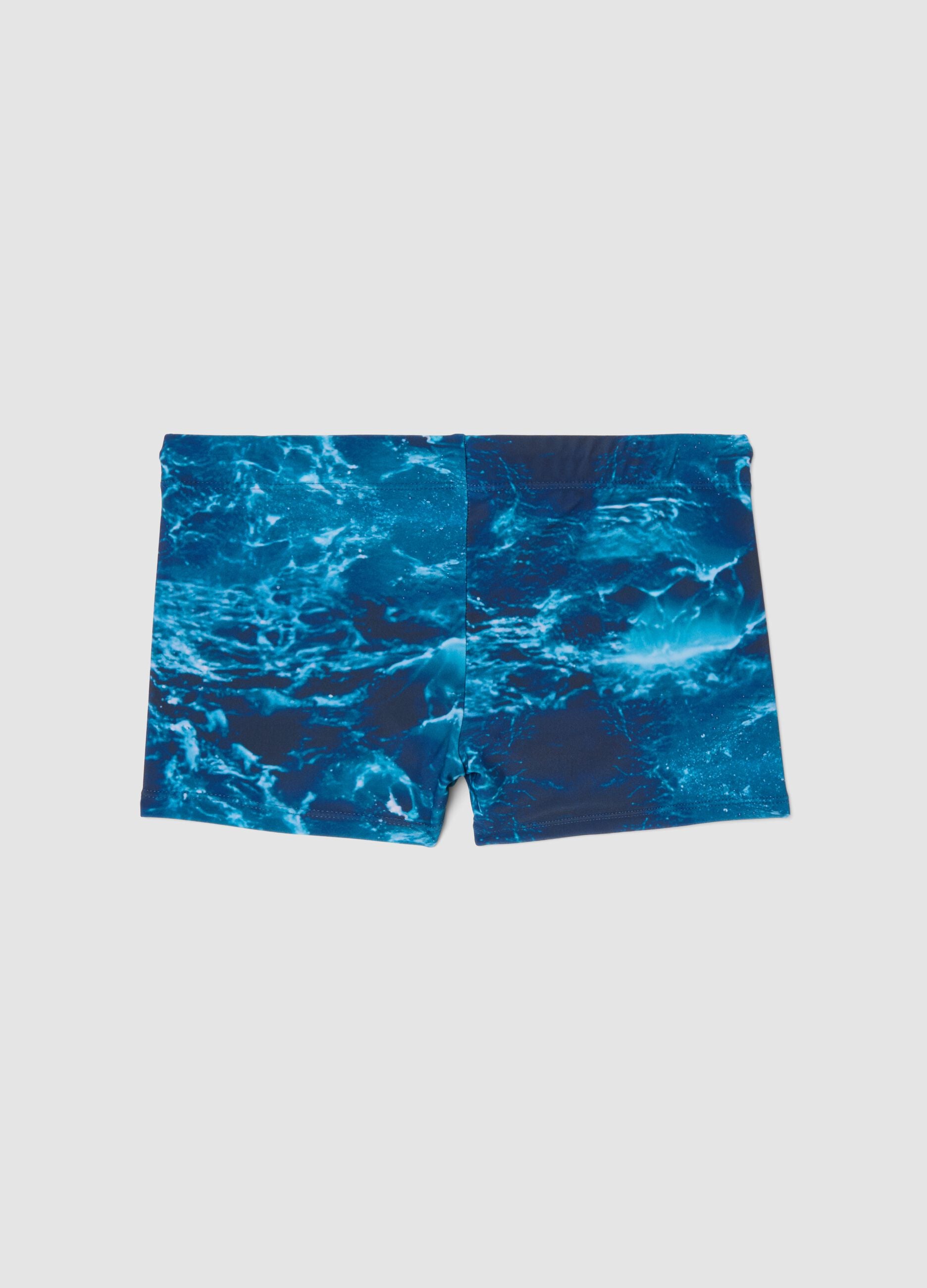 Blue stretch swim boxer shorts