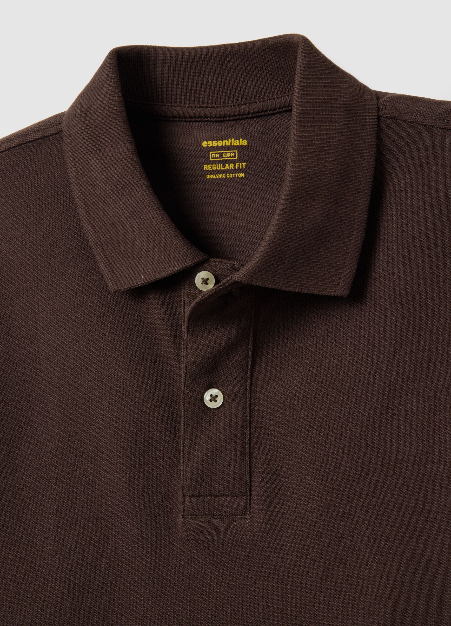 Brown pure cotton regular fit polo