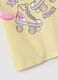 Yellow regular fit pure cotton girl's t-shirt with print_3
