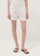 White linen-viscose blend shorts with elasticated waist, regular fit_1