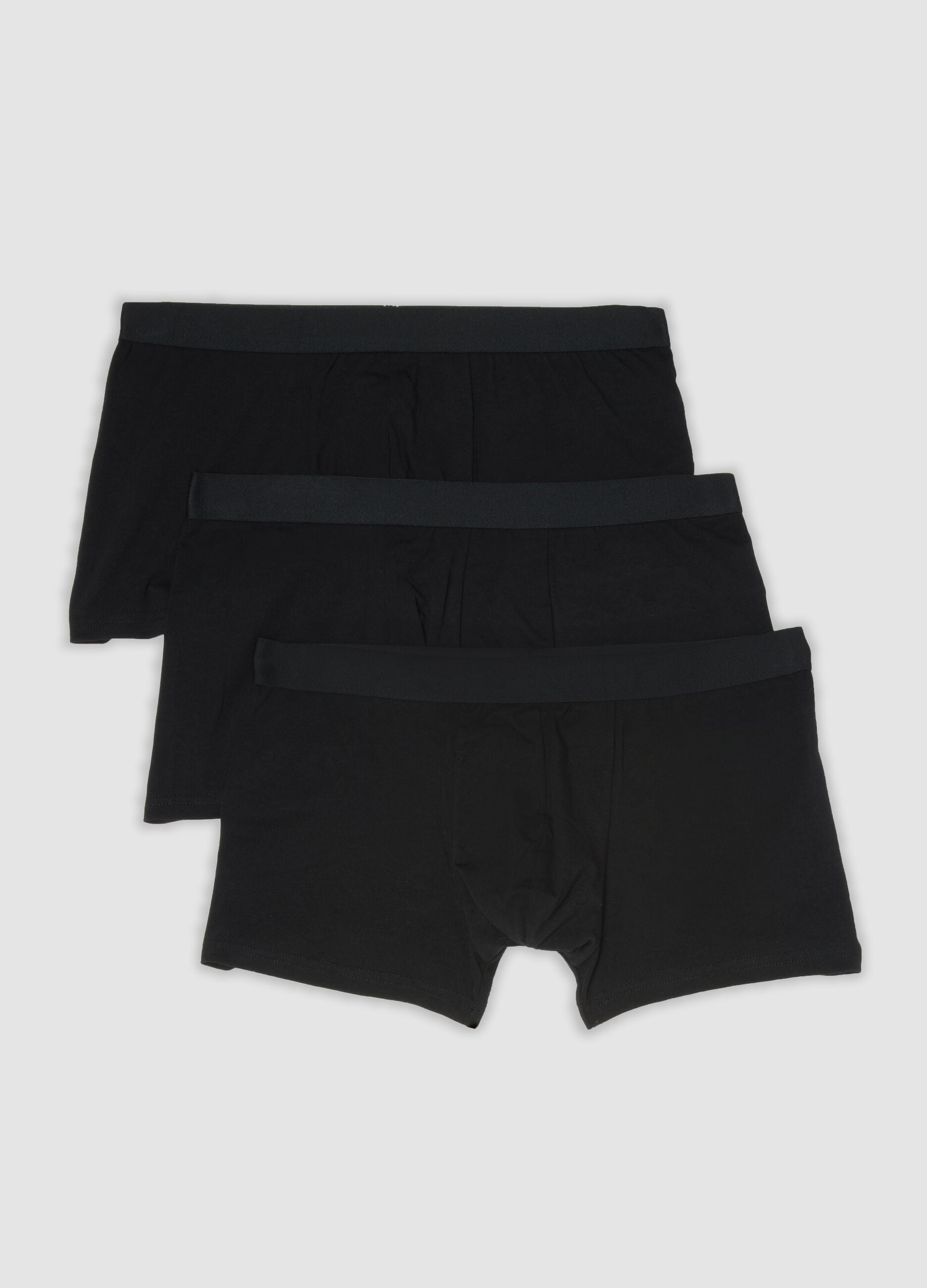 Three-pack of black organic cotton boxer shorts
