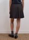 Brown micro-check pleated skirt in stretch viscose_2