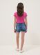 Girls&rsquo; blue denim cargo shorts in stretch cotton, slim fit_1