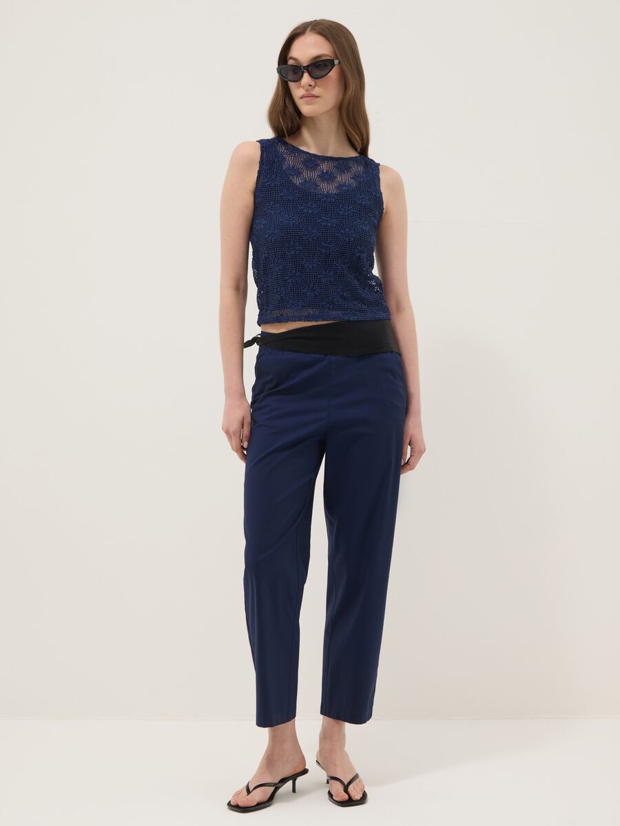 Blue stretch-fabric tank top_2