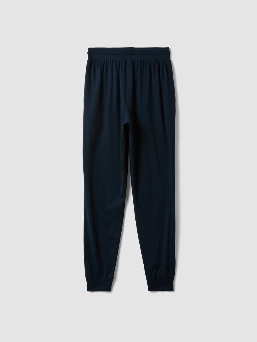 Blue organic cotton pyjama bottoms with drawstring_5