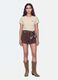 Beige cropped pure cotton crew-neck T-shirt with print_0