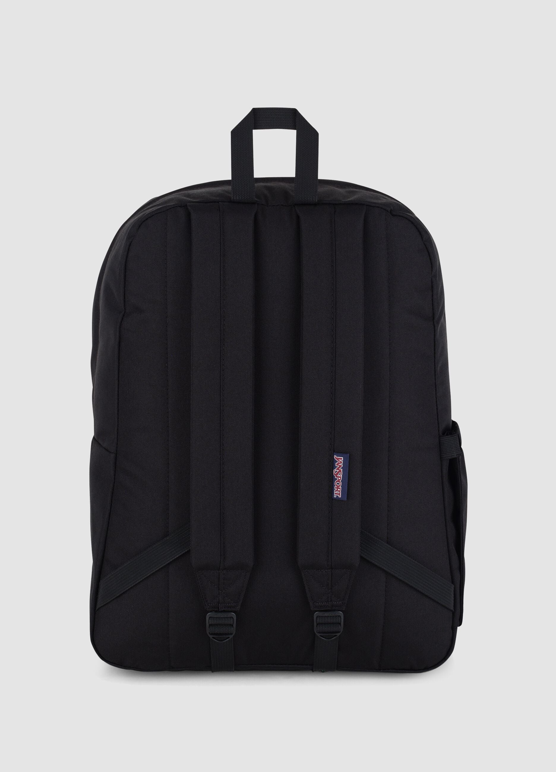 Black backpack with front pocket