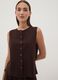 Brown Milano-knit waistcoat in stretch viscose, regular fit_2