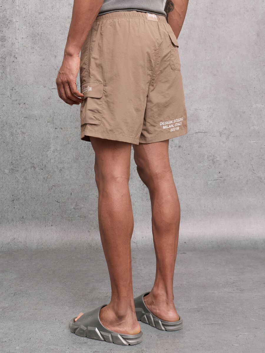 Mocha Cargo Swim Shorts_3