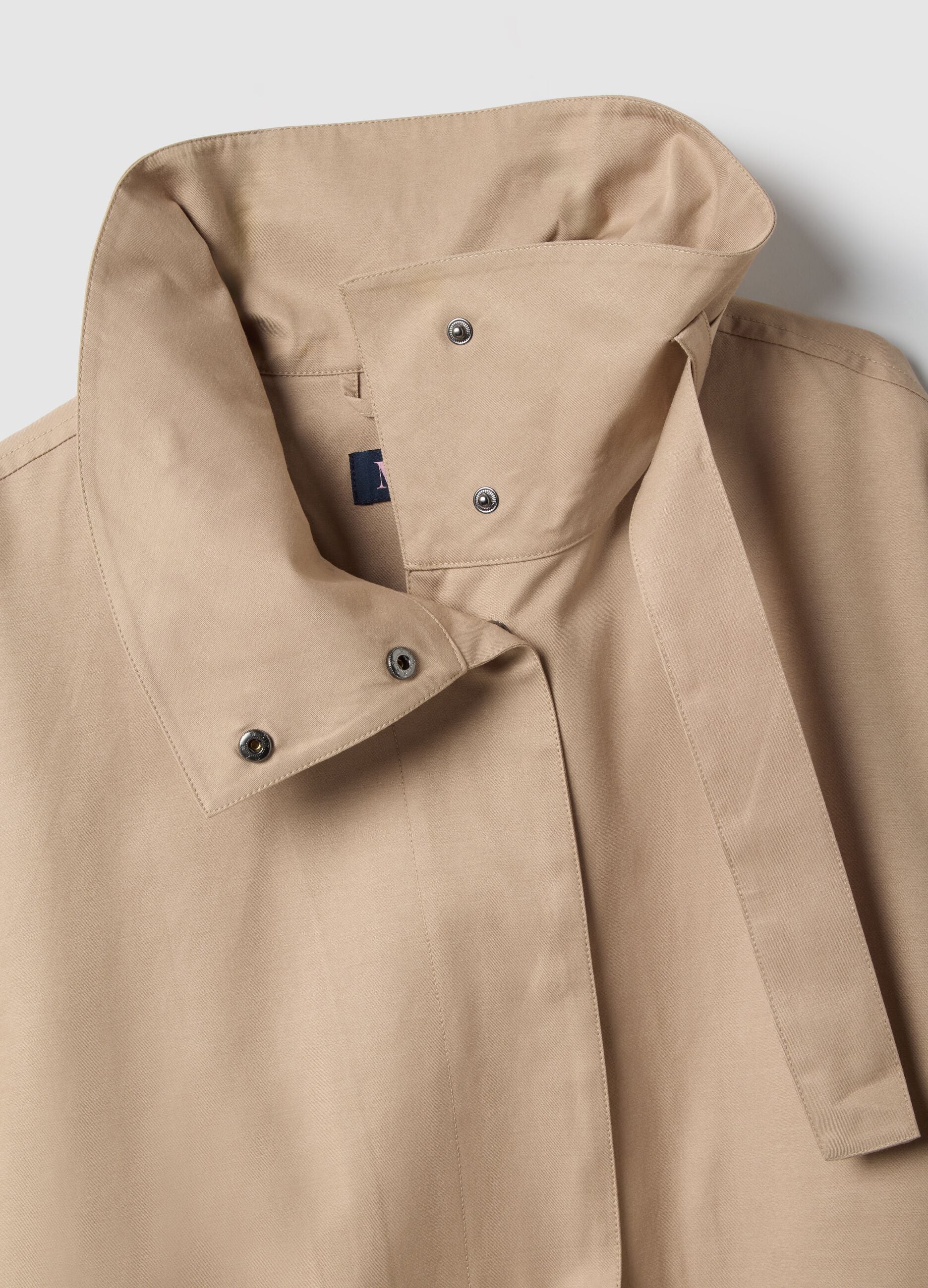 Beige Cotton Blend Oversize Fit Jacket