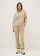 Beige regular fit cotton-blend hoodie_1
