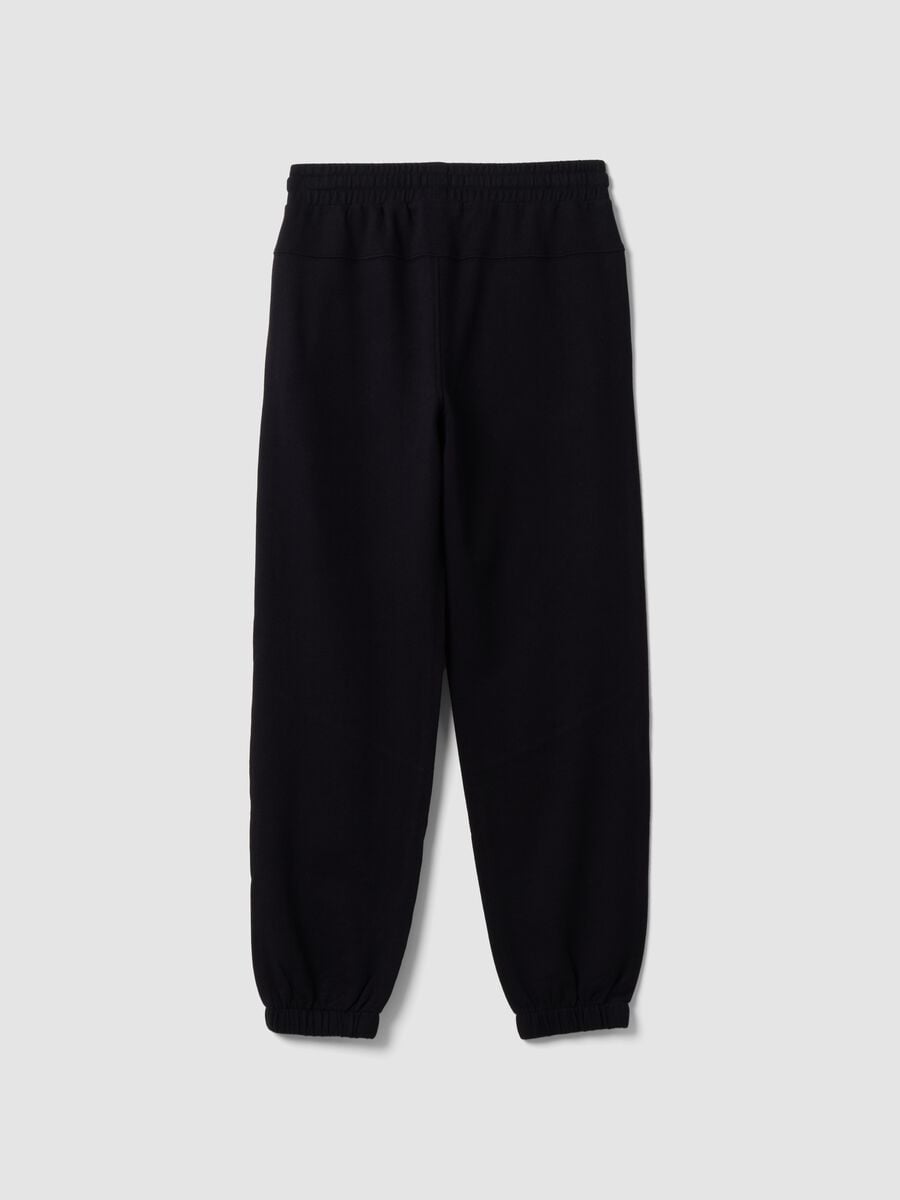 Blue oversized pure cotton joggers with &ldquo;Get Hyped&rdquo; slogan for boys_5