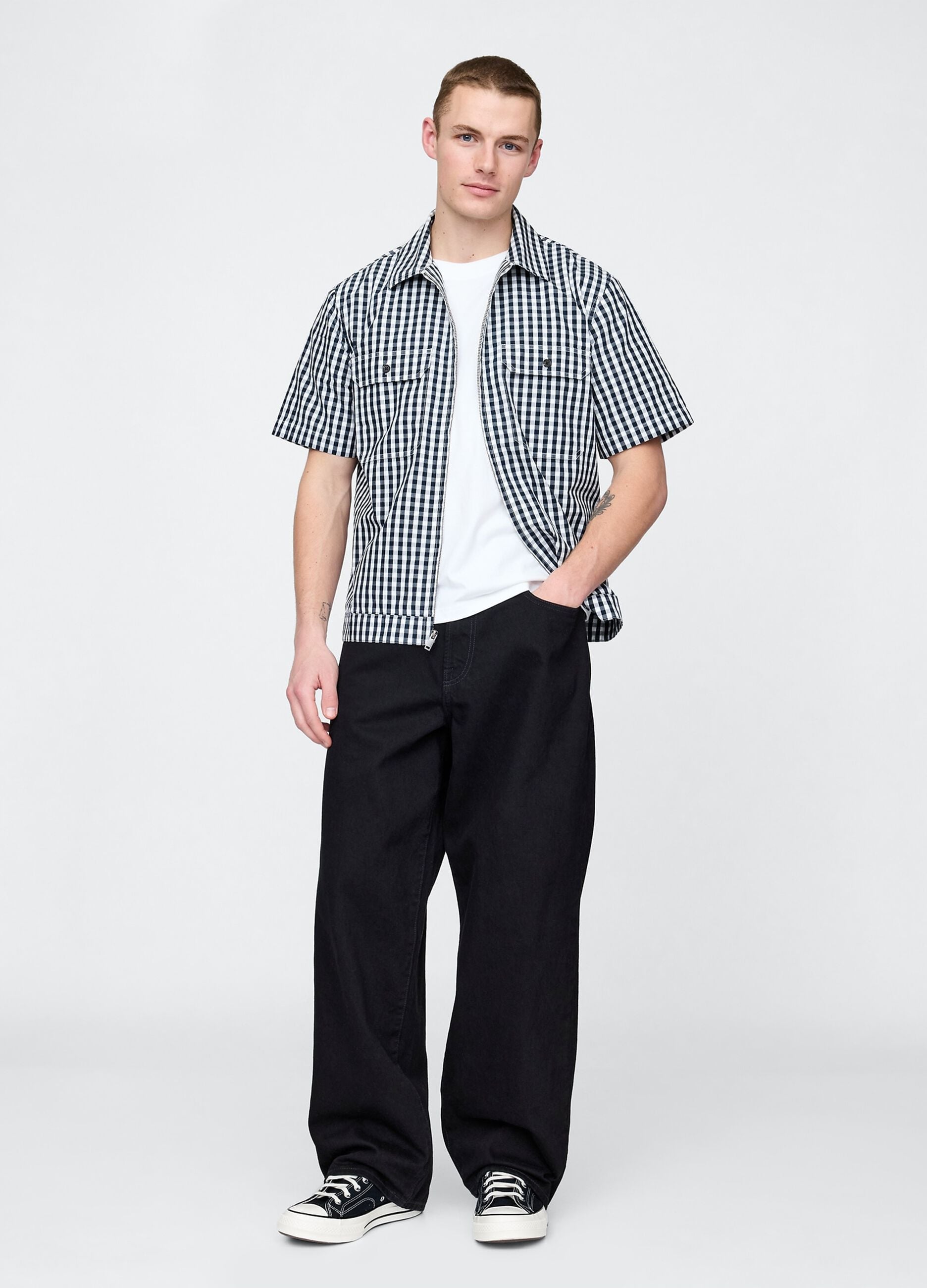 Multicoloured pure cotton check shirt