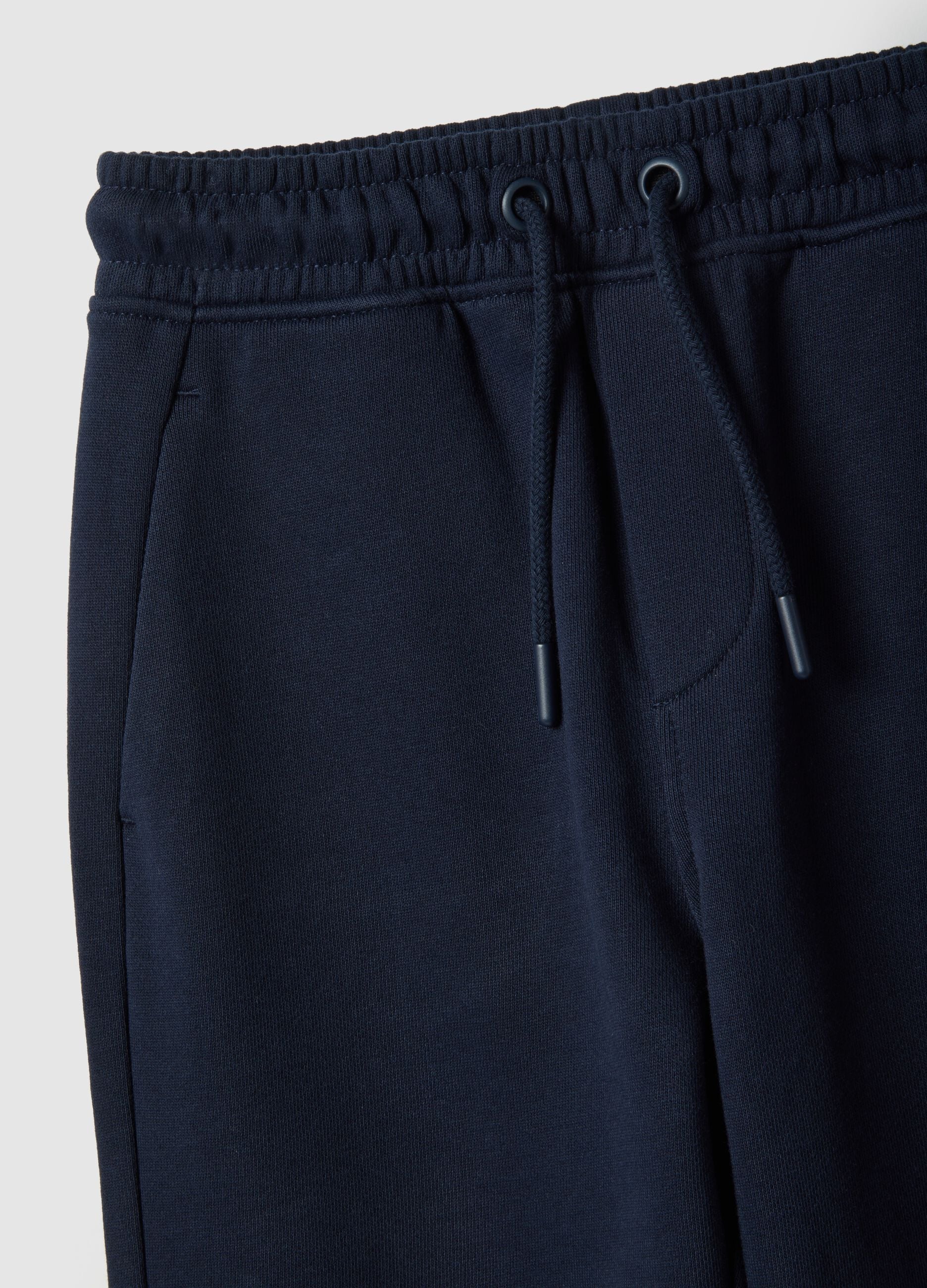 Children's regular fit blue jogger trousers in pure cotton
