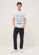 White pure cotton T-shirt with front print, regular fit_0
