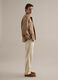 Brown pure linen blazer regular fit_1