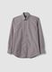 Brown striped cotton-blend button-down collar easy-iron regular-fit shirt_4