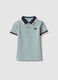 Regular fit boys' light blue stretch cotton polo with embroidery_0