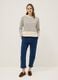White cotton-stretch top with blue stripes, regular fit_1